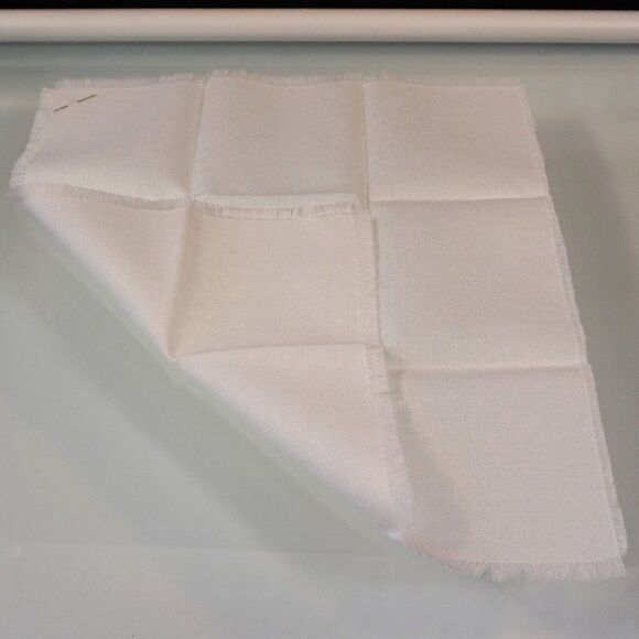 Crafters Pride Sal-Em Cloth White Breadcover 14 Count Fringed 18" x 18" - Picture 2 of 3